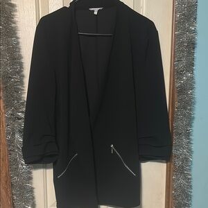 Maurices Black Blazer Relaxed Open Front Jacket